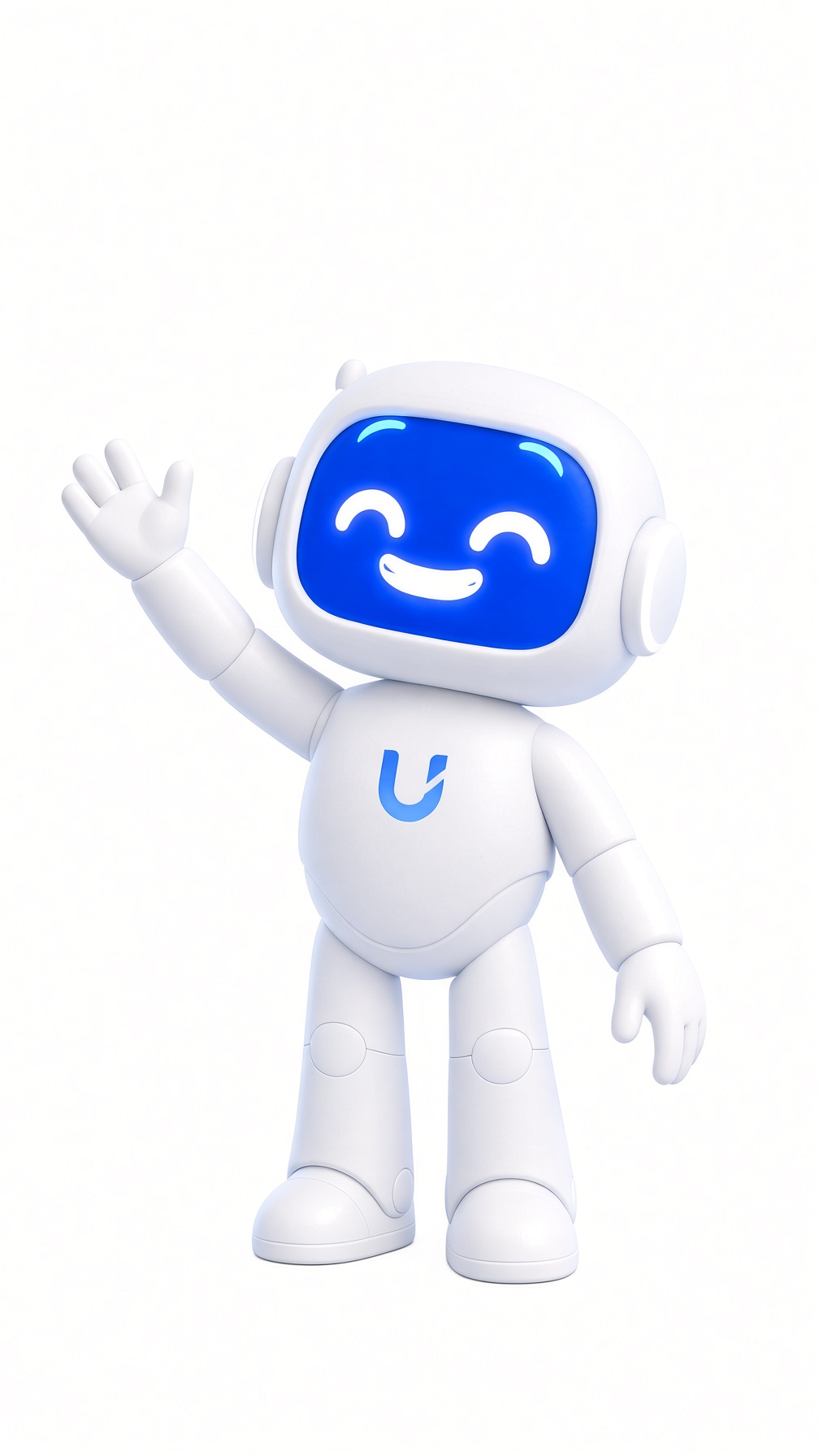 Unbill’s friendly blue-and-white robot waving hello
